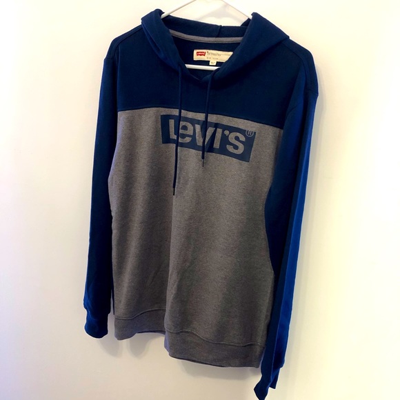Levis Hoody Pullover Navy/Grey - Picture 1 of 4